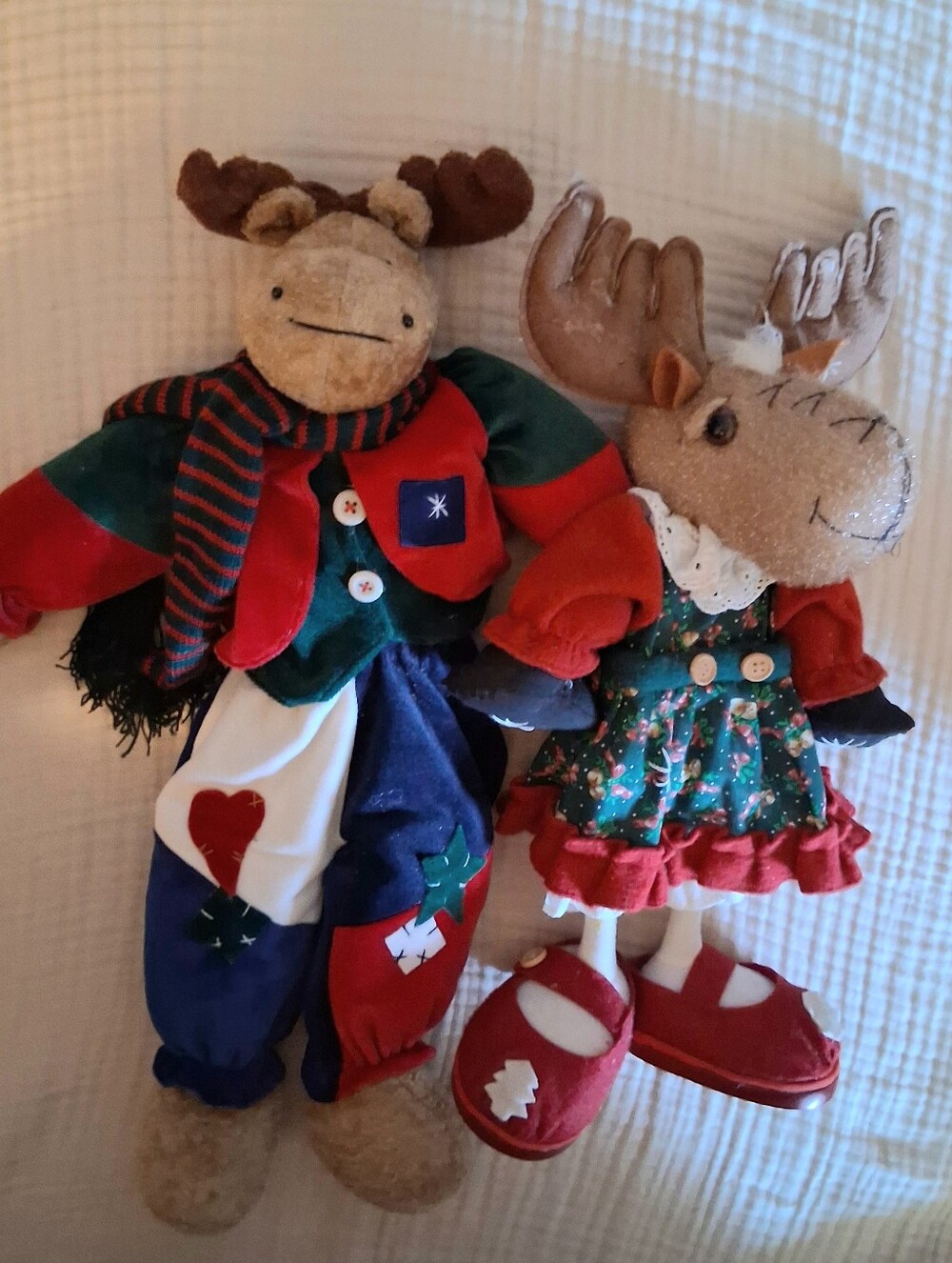 Holiday Moose Couple - Home Decor - Multi-Color Festive